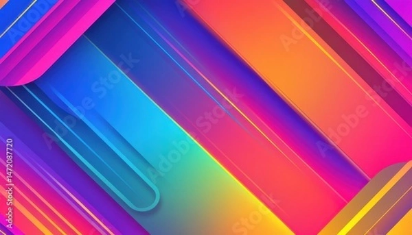 Fototapeta Vibrant Abstract Geometric Background with Dynamic Lines and Bright Gradient Colors