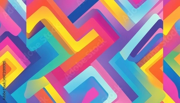Fototapeta Vibrant Abstract Geometric Pattern with Bright Colors