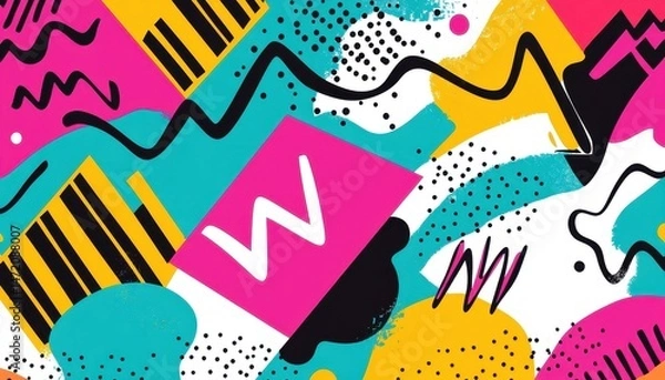 Fototapeta Vibrant Abstract Geometric Pattern with Bold Shapes and Lines