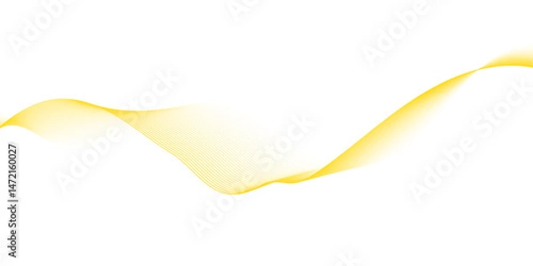 Fototapeta Abstract orange wavy on white background, Orange abstract line waves on white background. golden or yellow wave and curve lines background.