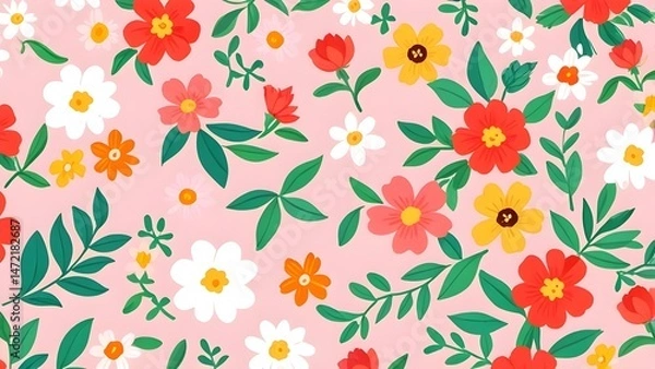 Obraz The floral pattern with pink background.