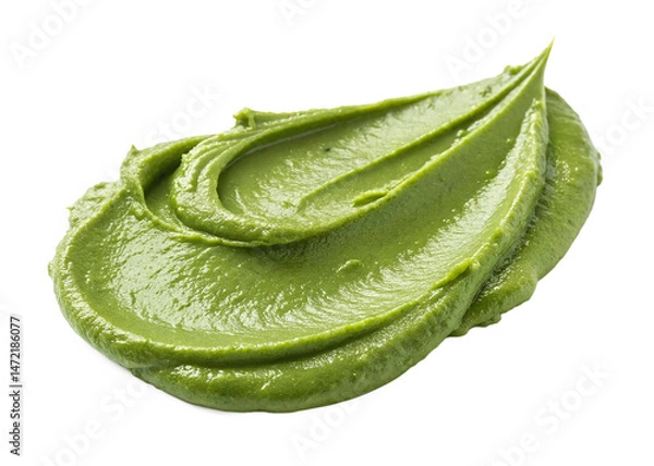 Fototapeta smear of delicious pistachio paste on white background