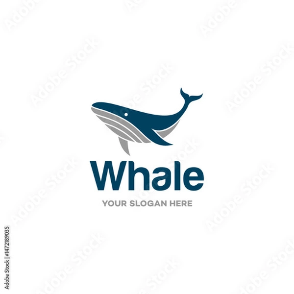 Fototapeta Whale logo icon design template, suitable for your design need, logo, illustration, animation, etc.