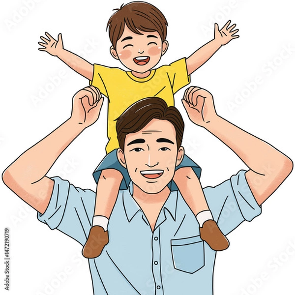 Obraz Father and son playing