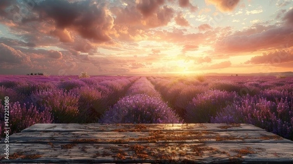 Obraz Sunset Over a Lavender Field