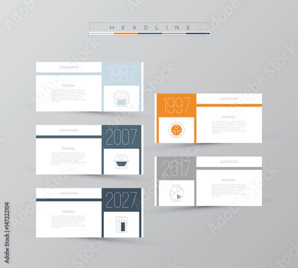 Fototapeta Timeline infographic data visualization. Vector illustration.