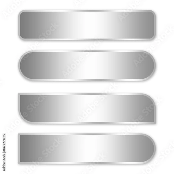 Fototapeta modern silver luxury lower third design element template file format png, simple metal text box element	