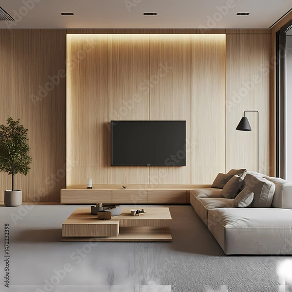 Fototapeta Modern Minimalist Living Room Design