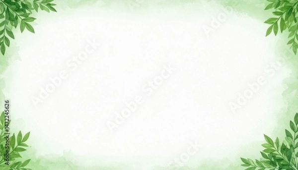Obraz Nature-inspired background design green leaf frame digital art serene environment aesthetic viewpoint calm concept for creative projects