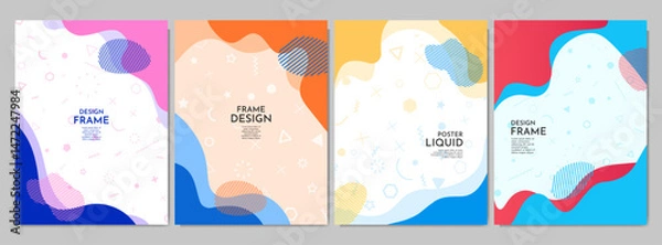 Obraz Vector illustration. Hand drawn memphis pattern doodle shapes and lines. Colorful childish background. Design elements for cover, brochure, magazine, poster, flyer. Trendy abstract colorful style