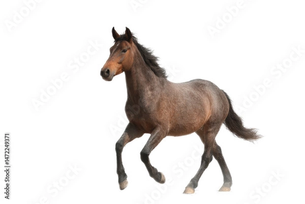 Fototapeta [Transparent Background PNG]Running Horse on White Background