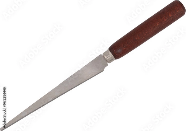 Obraz Pointed pottery knife with dark wood handle for carving clay