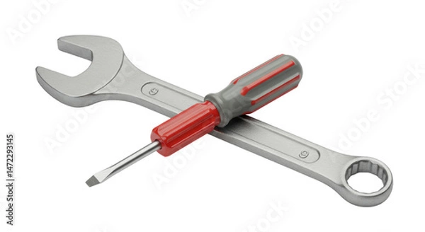 Obraz Isolated Wrench and Screwdriver