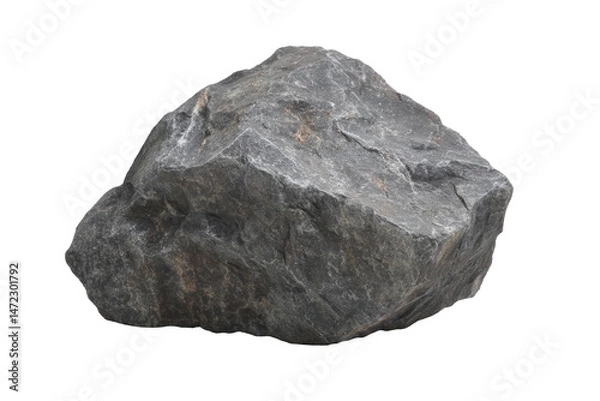 Fototapeta [Transparent Background PNG]Large Gray Stone Object on White Background