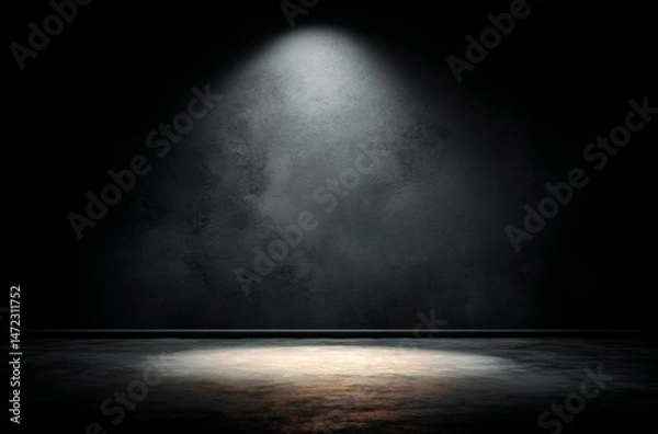 Obraz Dark Empty Room Spotlight Illustration