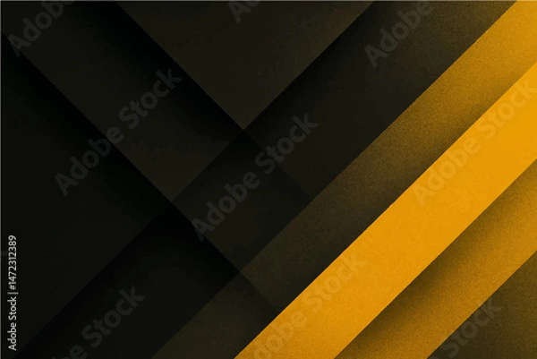 Fototapeta Abstract Light black and yellow abstract pattern background. Geometric shape. Line stripe angle facet triangle fold. Color gradient. Noise grain. Business, tech. Design. Minimal.