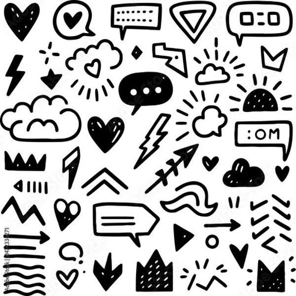 Fototapeta set of different icons
