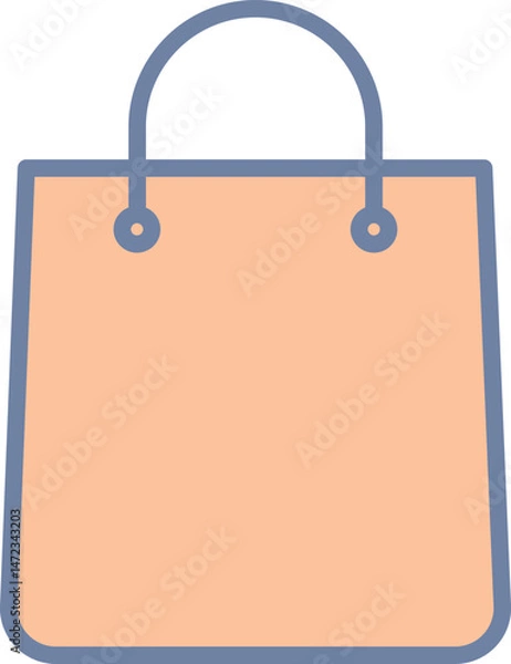 Fototapeta Simple Shopping Bag Icon for E-Commerce Design