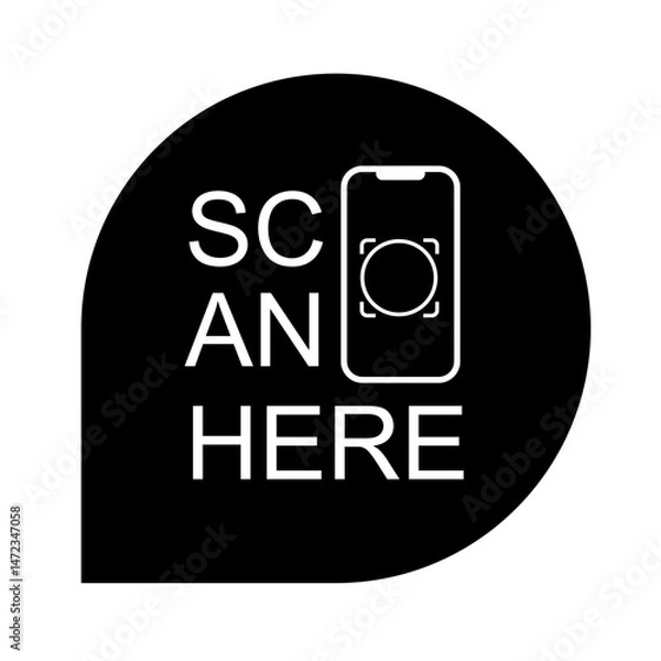 Obraz Scan here icon, scan me sign