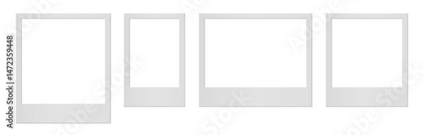 Obraz Empty white photo frame. Set realistic photo card frame mockup - vector for stock