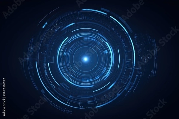 Fototapeta Abstract Glowing Blue Circular Pattern Background