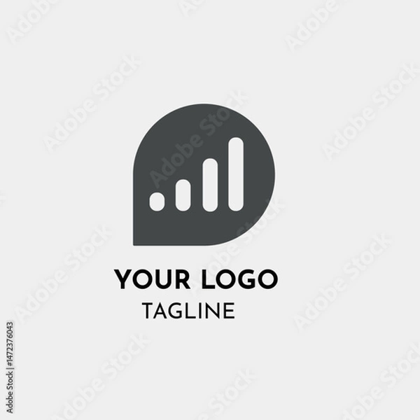 Fototapeta Clean and Minimal Growth Chart Logo for Business or Analytics
