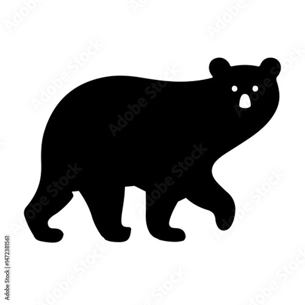 Fototapeta AI Generated Bear Vector Silhouette Isolate White Background
