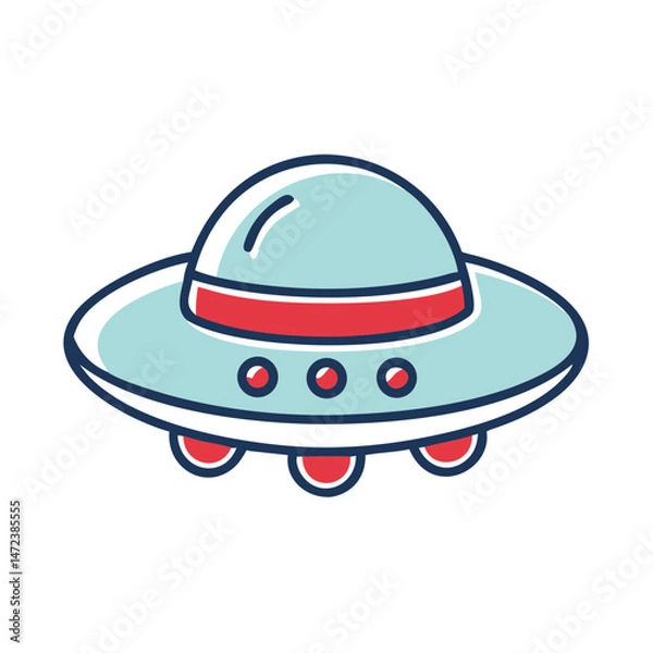 Fototapeta UFO Icon Alien Spaceship Flying Saucer Transparent Background Vector