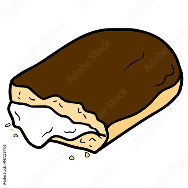 Obraz bitten eclair illustration hand drawn isolated vector