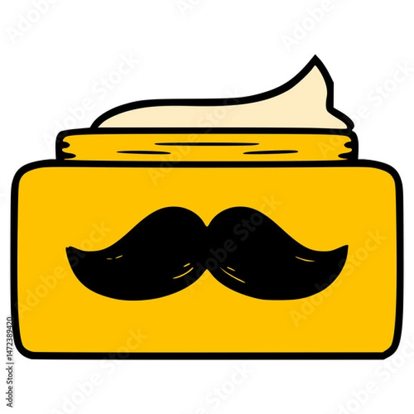 Obraz moustache cream illustration hand drawn isolated vector