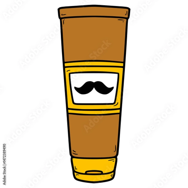Obraz moustache cream illustration hand drawn isolated vector