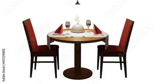 Fototapeta Isolated Restaurant Table Setting for Two