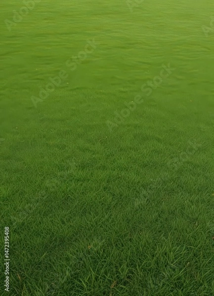 Fototapeta Panoramic shot of vibrant artificial grass field  , synthetic, color