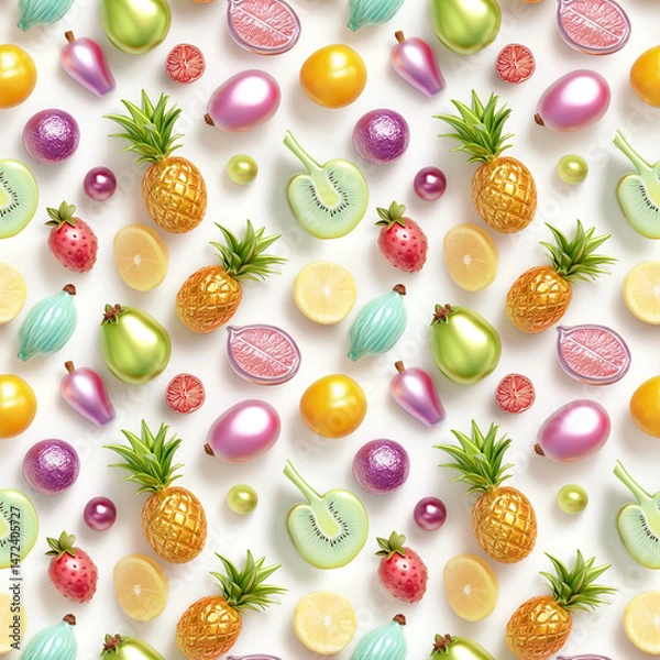 Fototapeta Seamless pattern on the theme of summer