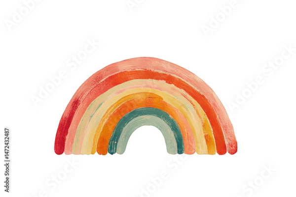 Fototapeta Vibrant hand painted rainbow art colorful abstract design illustration for backgrounds prints and creative projects modern on transparent background