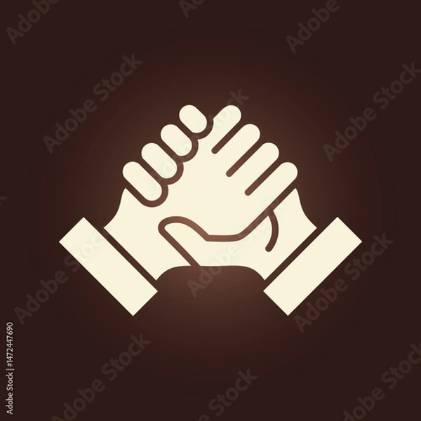 Obraz Holding hands trendy artwork perfect abstract vector illustration colorful useful design