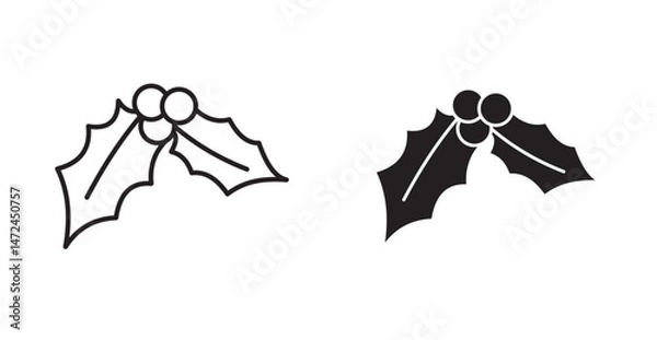 Obraz Christmas holly berry icon