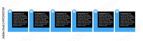 Fototapeta Very simply infographic design with 6 options or steps. Infographics for business concept.