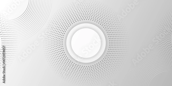 Fototapeta Gray and white abstract background with halftone circle dotted. modern abstract background circle Polika dot Pattern. graphic design element circles artistic, for poster, cover, banner. vector.