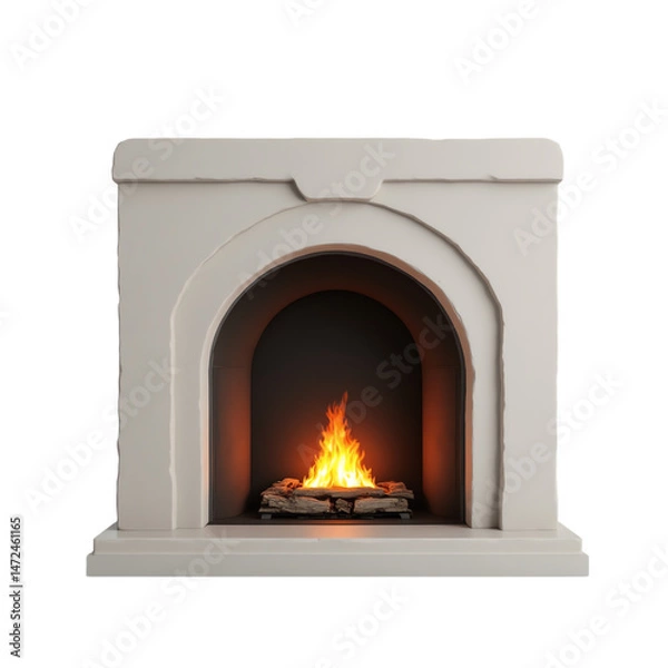 Obraz Elegant fireplace with flickering flames.