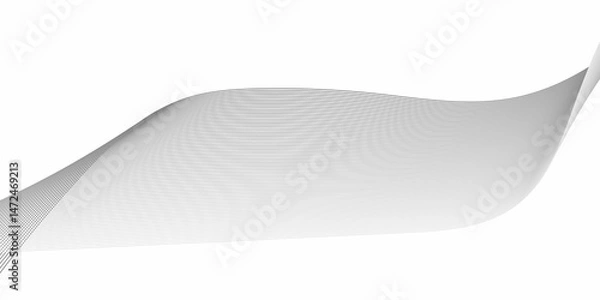 Fototapeta minimalistic vector illustration featuring a smooth, flowing wave pattern made of thin, evenly spaced horizontal black lines on a white background. 