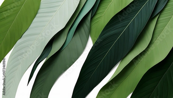 Obraz Abstract Green Leaf Texture – Organic Layered Foliage Pattern in Natural Tones