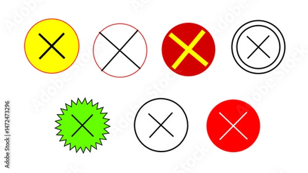 Fototapeta Check Mark Cross Icon Sheet 

