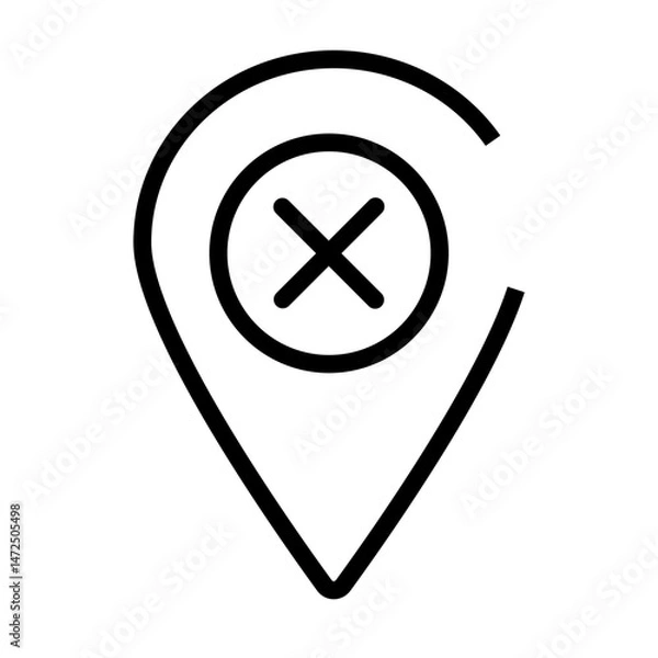 Fototapeta Location pin icon. Map pin place marker. Location outline icon. Map marker pointer icon set. GPS location symbol. Flat vector illustration
