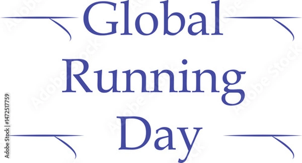 Fototapeta Global Running Day Banner with Abstract Runner Icons