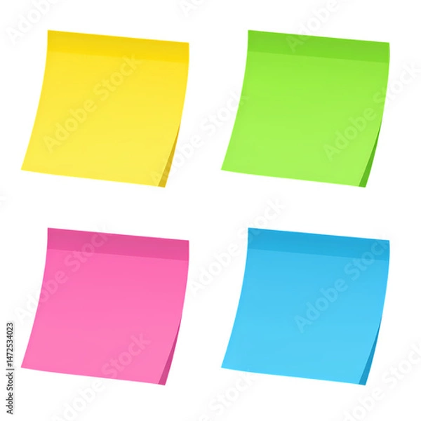 Obraz Colorful Sticky Notes Background Free Stock Image isolated on transparent background