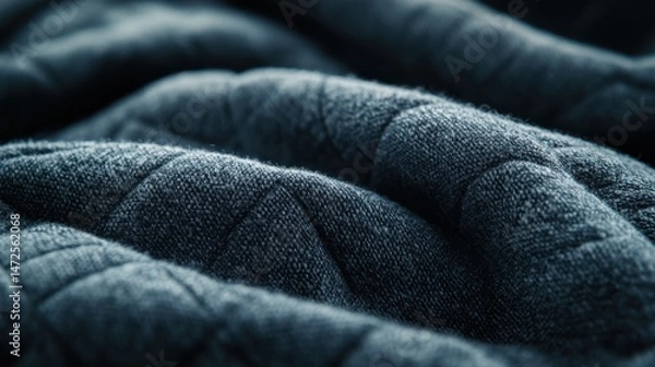 Obraz Textured Dark Fabric Surface with Soft Quilted Patterns and Depth