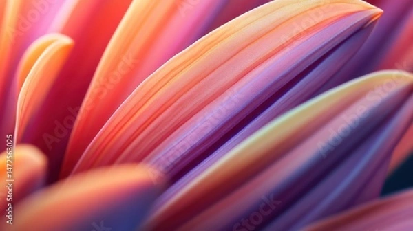 Fototapeta Vibrant Close-up of Colorful Petals in Soft Natural Light