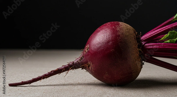 Obraz Fresh Beetroot with Greens: Still Life