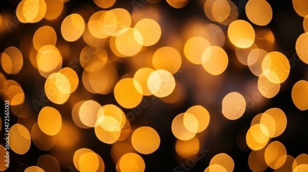 Fototapeta Warm Golden Lights Creating a Soft and Dreamy Bokeh Effect